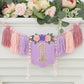 HODIHIWI Handmade Wildflower 1st Birthday High Chair Banner Purple Pink Flower Theme Party Decoration For Girls Wall Hangings De