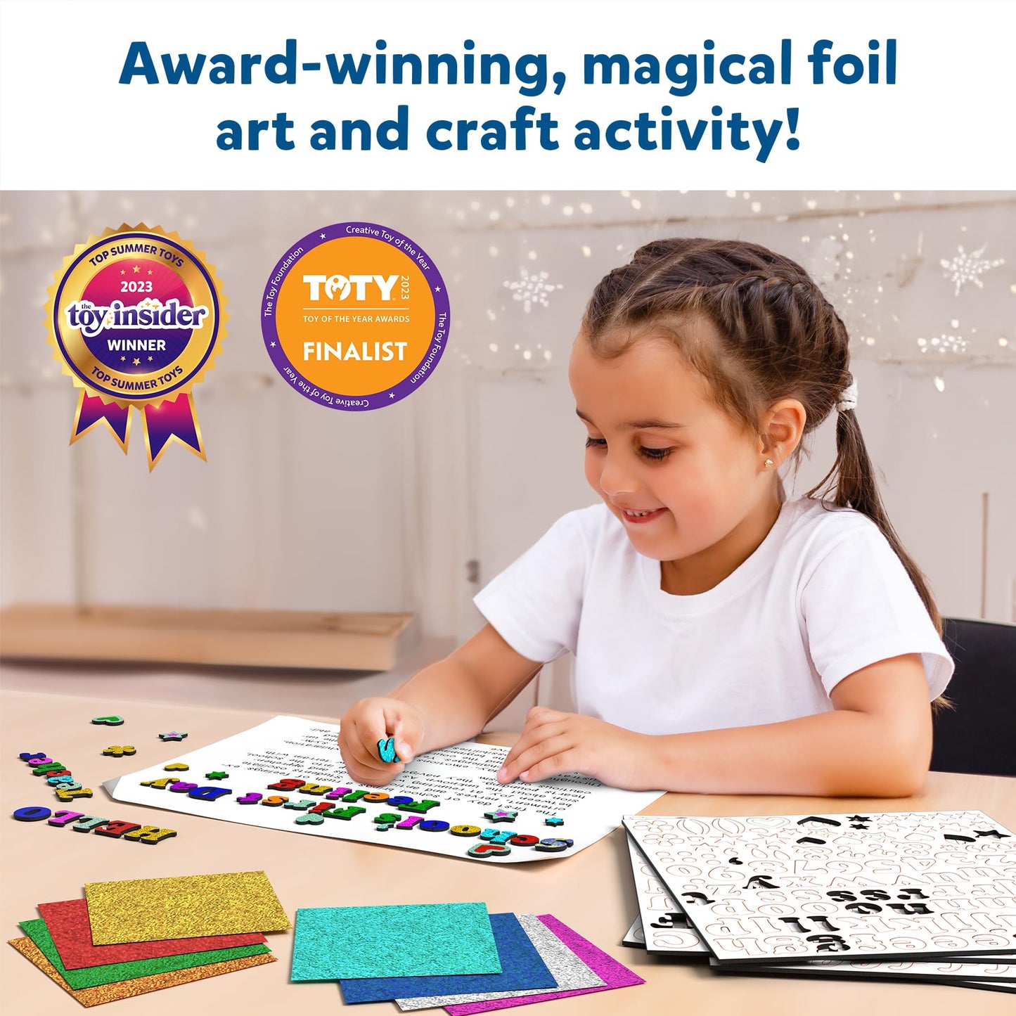 Skillmatics Art & Craft Activity - Foil Fun Letter & Number Stickers, Mess-Free Art, Stocking Stuffers, Project Kits, DIY Colorf