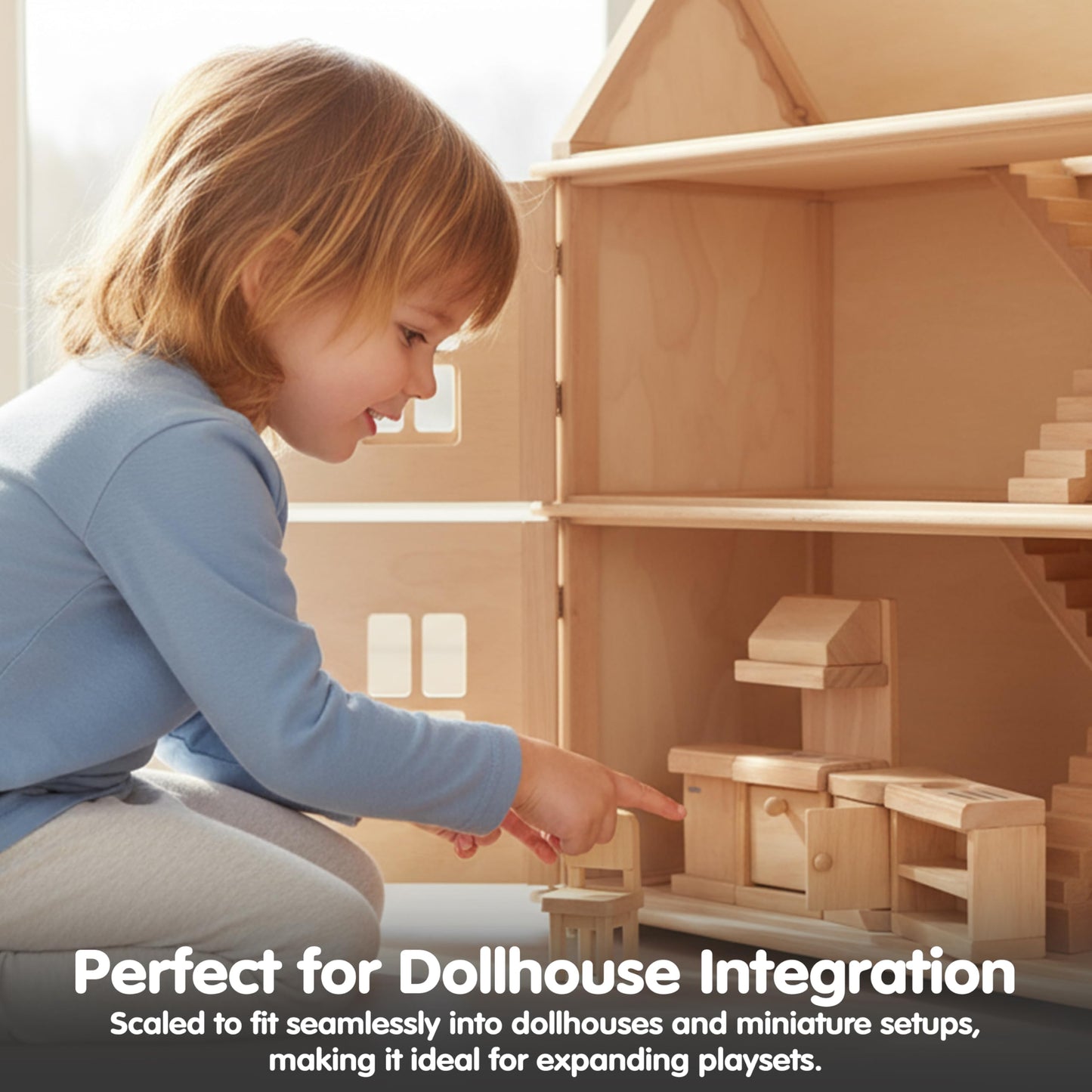 Plantoys Wooden Classic Line Of Dollhouse Furniture- Kitchen Set (9013) | Sustainably Made From Rubberwood And Non-Toxic Paints