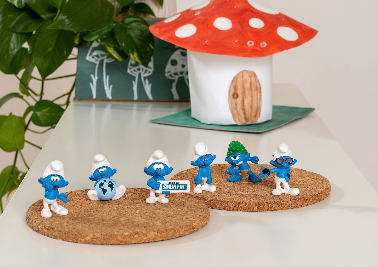 Schleich Vanity Smurf Figure - Collectible Retro Toy, Multi Color, PVC Material, Model 20842