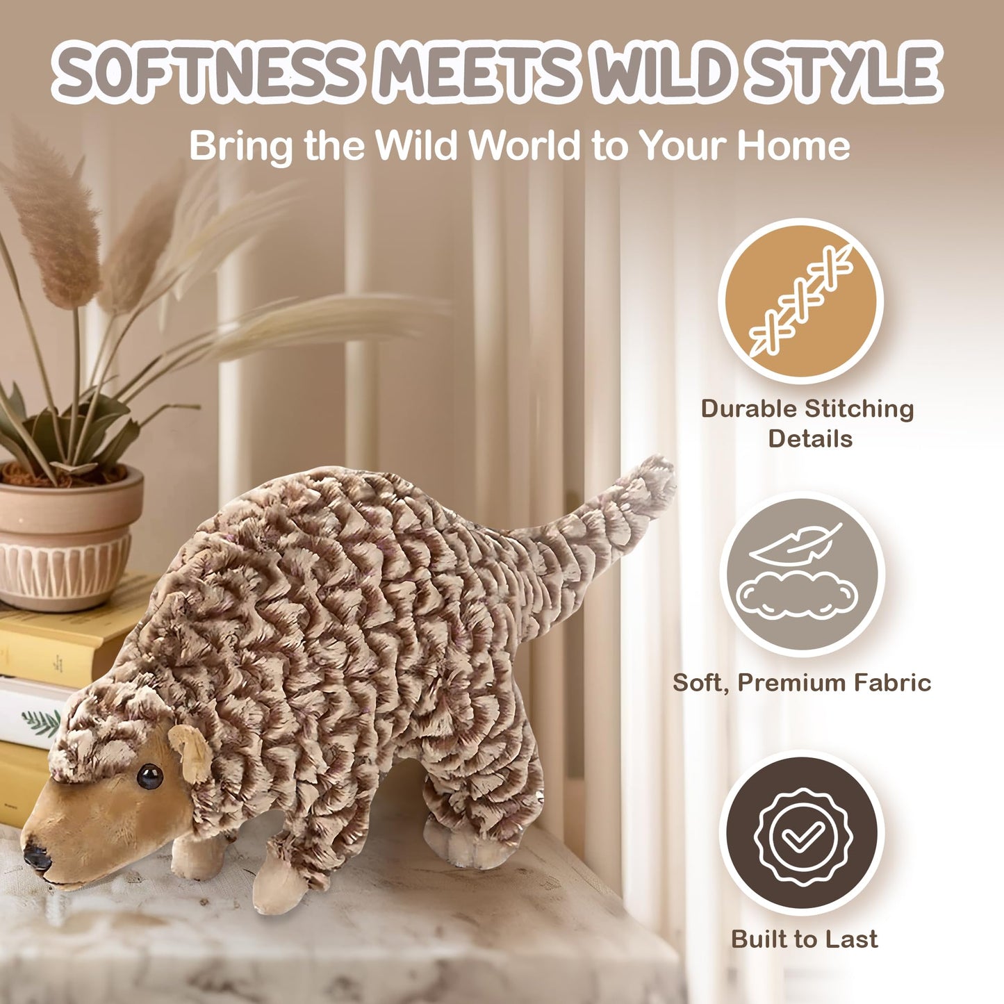 Forest & Twelfth 12'' Stuffed Pangolin Plush, Heirloom Collection Stuffed Animal, Premium Materials, Best Gift For Kids Age 3+,