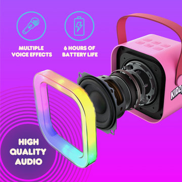 Move2Play, Mini Karaoke Machine For Kids | Includes 20+ Kid Songs | 2 Microphones | Connect With Bluetooth | 2, 3, 4, 5+ Year Ol
