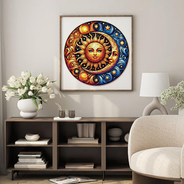 Sun and Moon Wooden Puzzles for mature-themeds  200pcs Wooden Jigsaw Puzzles for mature-themeds  Sun and Moon Unique Shaped Jigsaw Puzzles Creative Gift for Friend Family Game Medium Size 10'' x 10''