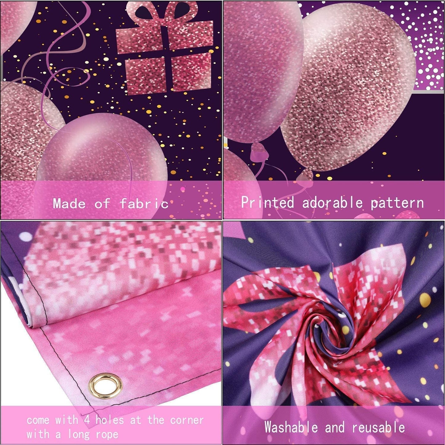 13Th Birthday Decorations For Girls Happy Birthday Banner Pink Decorations For A Party Birthday Backdrop For Women