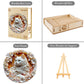 Wooden Puzzle for mature-themeds-3D Visual Effect White Cat Wooden Puzzle Unique Shape Advanced Wooden Jigsaw Puzzle for mature-themed  Best Birthday Gifts Halloween Challenge Craft (L-13.4 * 13.3in-300pcs)