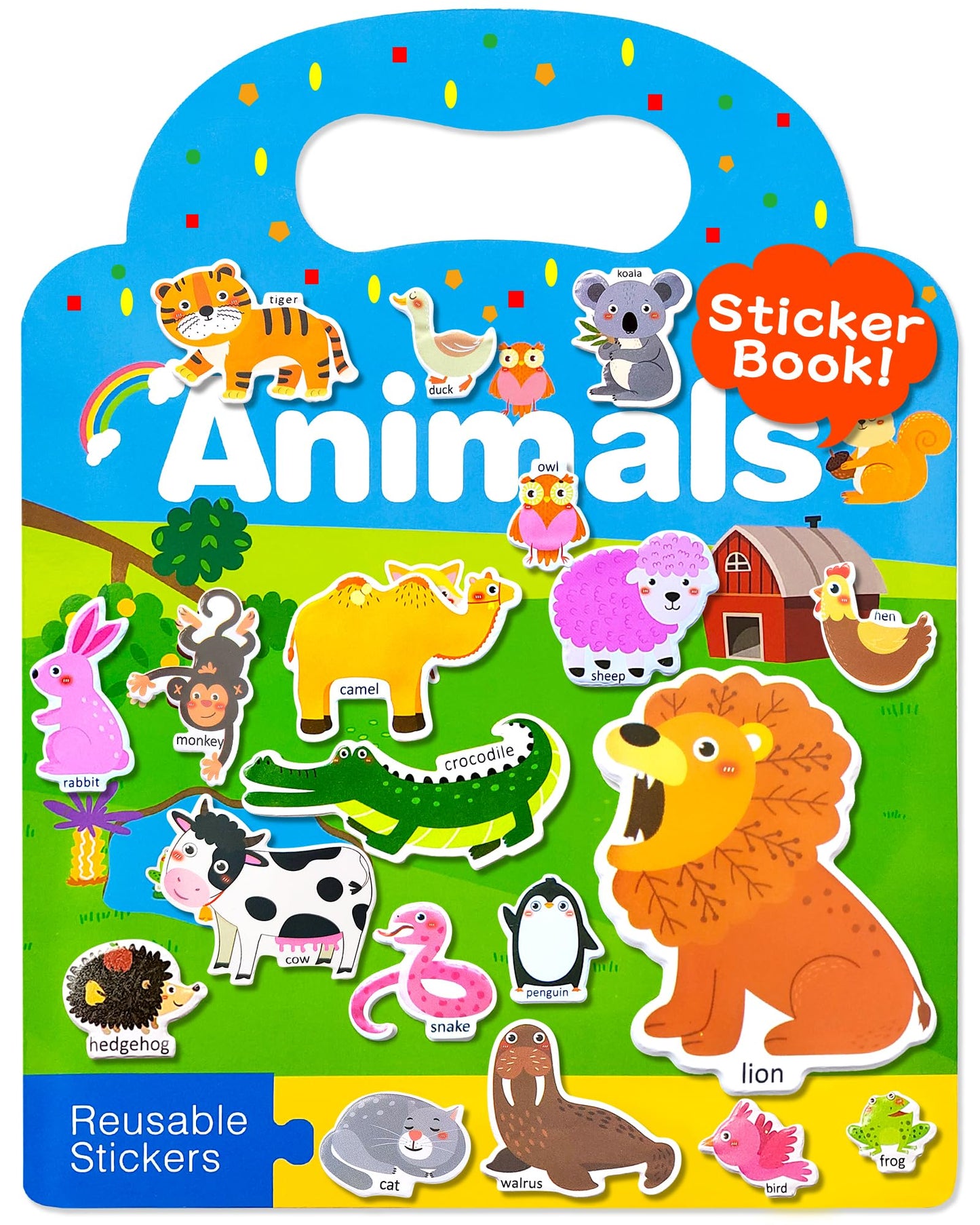 Benresive Reusable Sticker Books For Kids 2-4, Sticker Books For Toddlers 1-3, Toddler Sticker Book Age 2-4, Toddler Travel Toys Activities Crafts Gifts - Animals Sticker Book