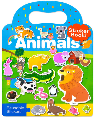 Benresive Reusable Sticker Books For Kids 2-4, Sticker Books For Toddlers 1-3, Toddler Sticker Book Age 2-4, Toddler Travel Toys Activities Crafts Gifts - Animals Sticker Book