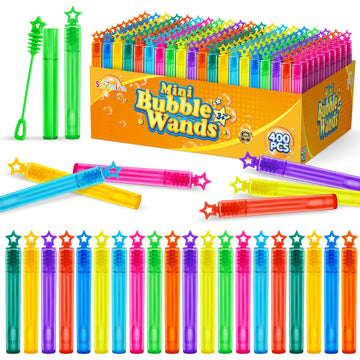 Bubble Wand, 400 Pieces Mini Bubble Wands Bulk In 10 Colors, Bubbles Party Favors Bulk For Kids, Summer Toys For Girls & Boys, C
