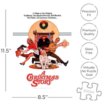 Aquarius A Christmas Story Vuzzle (300 Piece Jigsaw Puzzle) - Glare Free - Precision Fit - Officially Licensed A Christmas Story Merchandise & Collectibles - 8.5 X 11.5 Inches