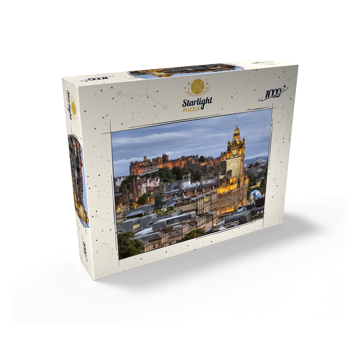 MyPuzzle.com Premium 1000 Piece Jigsaw Puzzle - Grey Cardboard - Made in USA - Edinburgh Scotland Design
