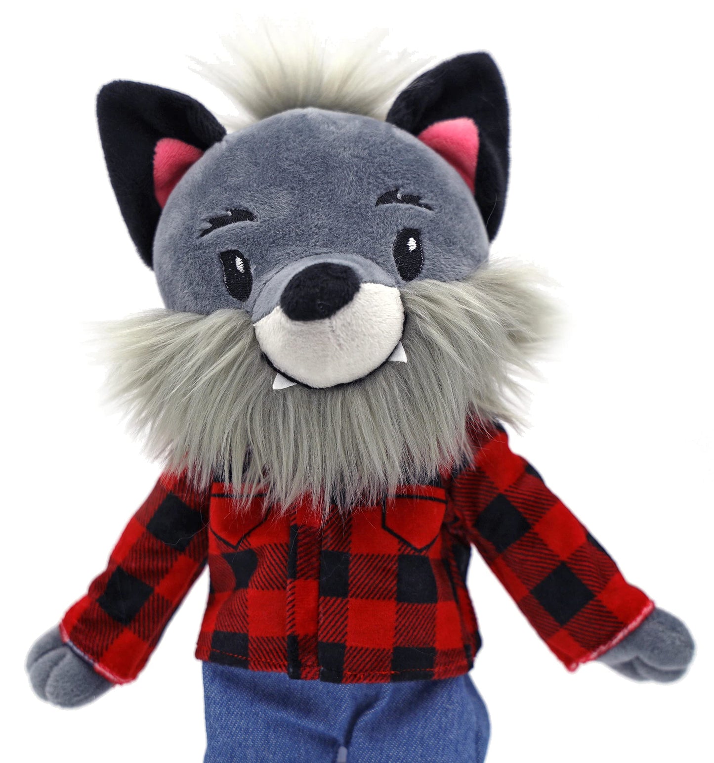 Playtime by Eimmie Soft Baby Doll Walter The Wolf - 14 Plush Rag Doll with Embroidered Features for Girls, Boys, Toddlers & Infa
