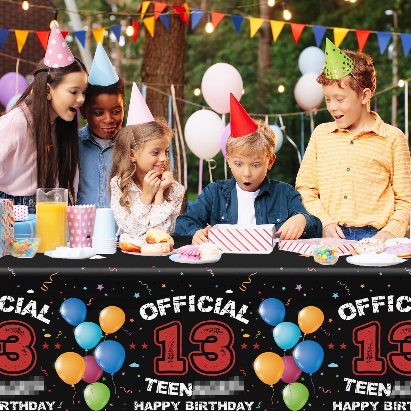 Dydamud 13Th Party Tablecloth,13 Year Old Boy Birthday Decorations 3Pcs Red Black Confetti Table Cover For Boys Birthday Party,