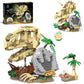 Qlt 2 In 1 Jurassic Dinosaur Skull Fossils Building Set: T. Rex, Triceratops, Stem Educational Dino Toy Skeleton Model For Kids, Compatible With Lego Adults, Great Gift For Boys Girls (714 Pcs)