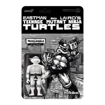 Super7 Teenage Mutant Ninja Turtles Michelangelo (Comic Grayscale) - 3.75' Tmnt Action Figure With Accessories Classic Cartoon Collectibles