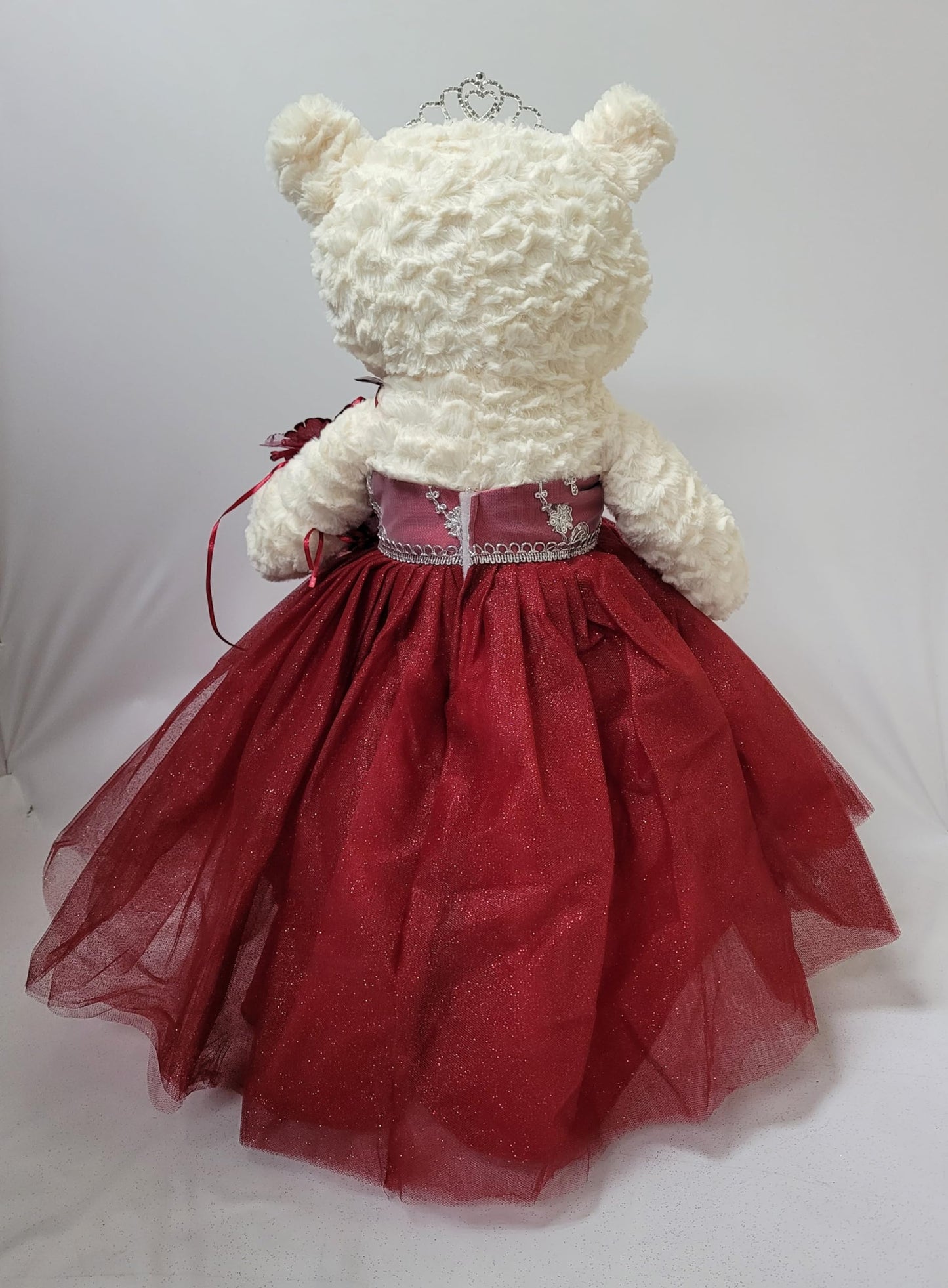 Kinnex Collections Since 1997 20'' Teddy Bear With Elegant Dress (Centerpiece) ~ B16631N-7 (Burgundy)