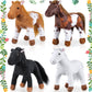 Skylety 4 Pcs Stuffed Horse Toy 8 Inch Horse Plush Stuffed Animals Cute Plush Assorted Toy Brown Animals Gifts Party Favors Supp