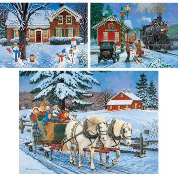 Bits And Pieces - Value Set Of Three (3) 500 Piece Jigsaw Puzzles For Adults - Puzzles Measure 18''X24'' - Greeters, Family Slei