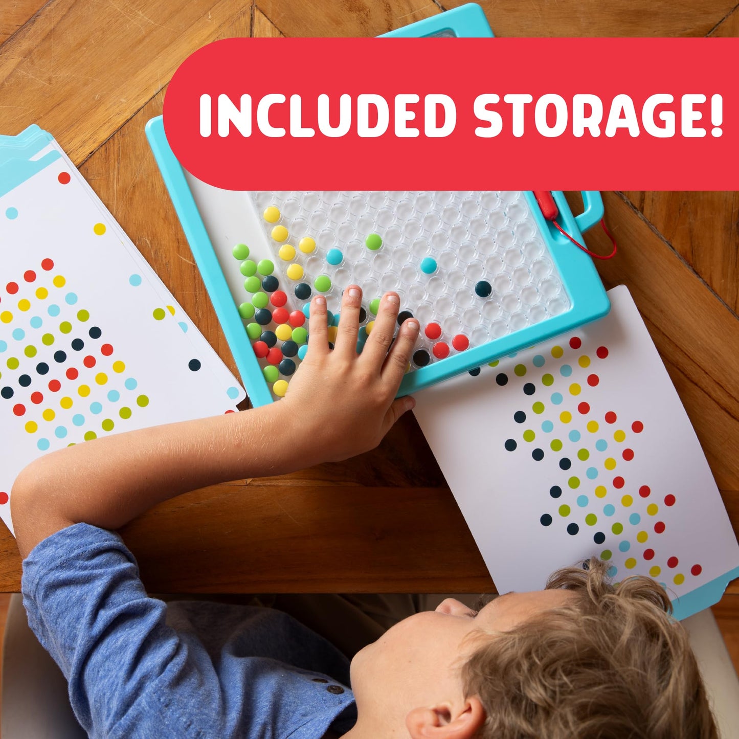 Chuckle & Roar - Magnetic Dot Art Designer - Kids Color By Number Toy - Mess Free Stencil Art For Preschoolers - Magnetic Pen And Stencils Included