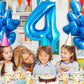 Blue Number 4 Balloon 40 Inch, Big Large Foil Helium Number Balloons, Jumbo Giant Mylar Number 4 Balloons For 4 Year Old Birthda