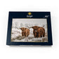 MyPuzzle Hairy Scottish Highland Cattle in A Winter Landscape - enhanced 500 Piece Jigsaw Puzzle for mature-themeds