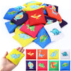 Sosation 32 Pack Bean Bags Toss for Kids Cornhole Bean Bags Colorful Canvas Toss Bags for Hand Toy Toss Games Weights Outdoor Yard Games  Assorted Colors(2.76 x 2.76 Inch Dinosaur Bright)