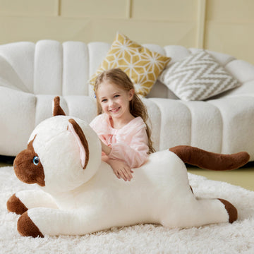 Ikasa Giant Siamese Cat Stuffed Animal Plush Toy,Big Large Jumbo Soft Toys,30' Cute Huge Size Fluffy Plushy Fat Oversized Plushie,Gifts For Kids