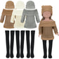Geyoga 3 Set 12 Pcs Doll Clothes and Accessories Suit Pants Shoes Spring Sweater Outfits, Dolls are Not Included(Gray, Brown, Cr