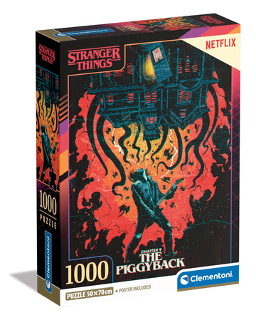 Clementoni - Stranger Things Things - 1000 Pieces, Poster Included, Netflix Puzzle, Tv Series, Fun For Adults, Made In Italy, 39
