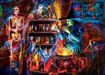 Baby Fanatics MasterPieces 500 Piece Glow in The Dark Halloween Jigsaw Puzzle - A Dark Brew - 15x21