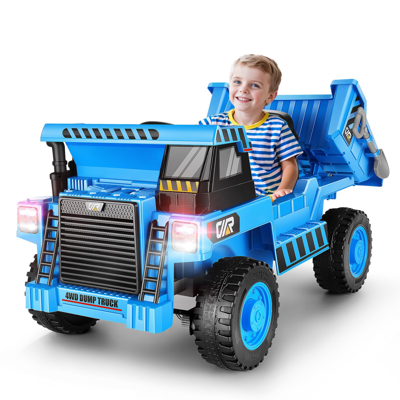Hikole Kids Ride On Car With Remote Control, 12V Electric Cars Truck With Dump Bed And Extra Shovel, 4Wd Ride-On Kids Battery Po