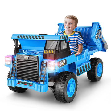 Hikole Kids Ride On Car With Remote Control, 12V Electric Cars Truck With Dump Bed And Extra Shovel, 4Wd Ride-On Kids Battery Po