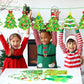 DoubleFill 48 Sets Christmas Tree Suncatchers Craft Kit Xmas Ornaments Stained Glass Christmas Window Crafts Kit for Classroom H
