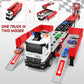 Carrier Truck Race Track Kids Toys, Foldable 3 Layer Car Race Track Playset, Toy Truck Transport Car Carrier & 8 Race Cars, Truc