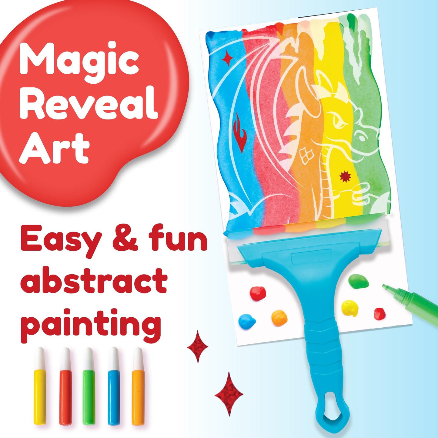 Creativity for Kids Squeegeez Magic Reveal Art Kit: Dragon - Gifts for Boys and Girls, Kids Painting Kit for Ages 7-12+