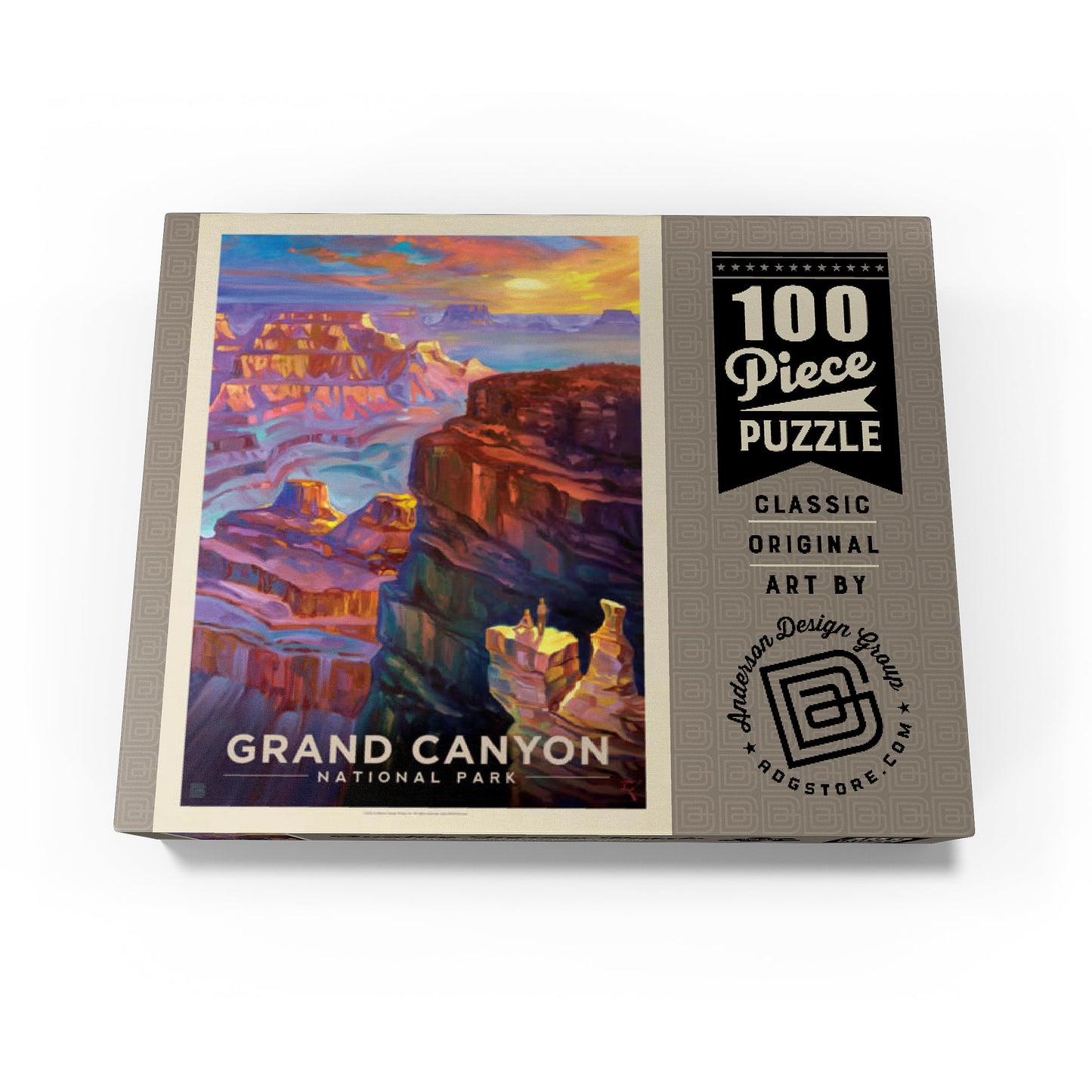 MyPuzzle Grand Canyon National Park Vintage Poster 100 Piece Jigsaw Puzzle - Colorful Cardboard for Adults