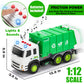MOBIUS Toys Garbage Truck Friction-Powered - 1:12 Scale Large Size Truck w/Sounds, Lights, Loader, 4 Trash Cans for Learning Was
