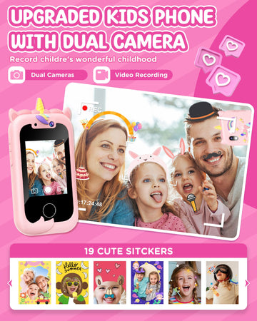 Kids Smart Phone Girls Toy: Christmas Birthday Gifts for Girls Age 3-10 - Working Real Play Cell Phone - Toddler Toy Learning Ph