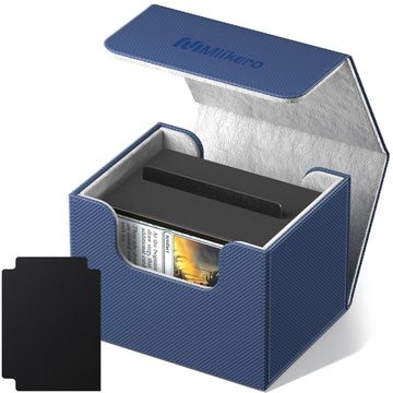 Mlikero Card Deck Box, Commander Deck Box Holds 100+ Double-Sleeved Cards with Divider, Leather Magnetic Closure Card Box Fit fo