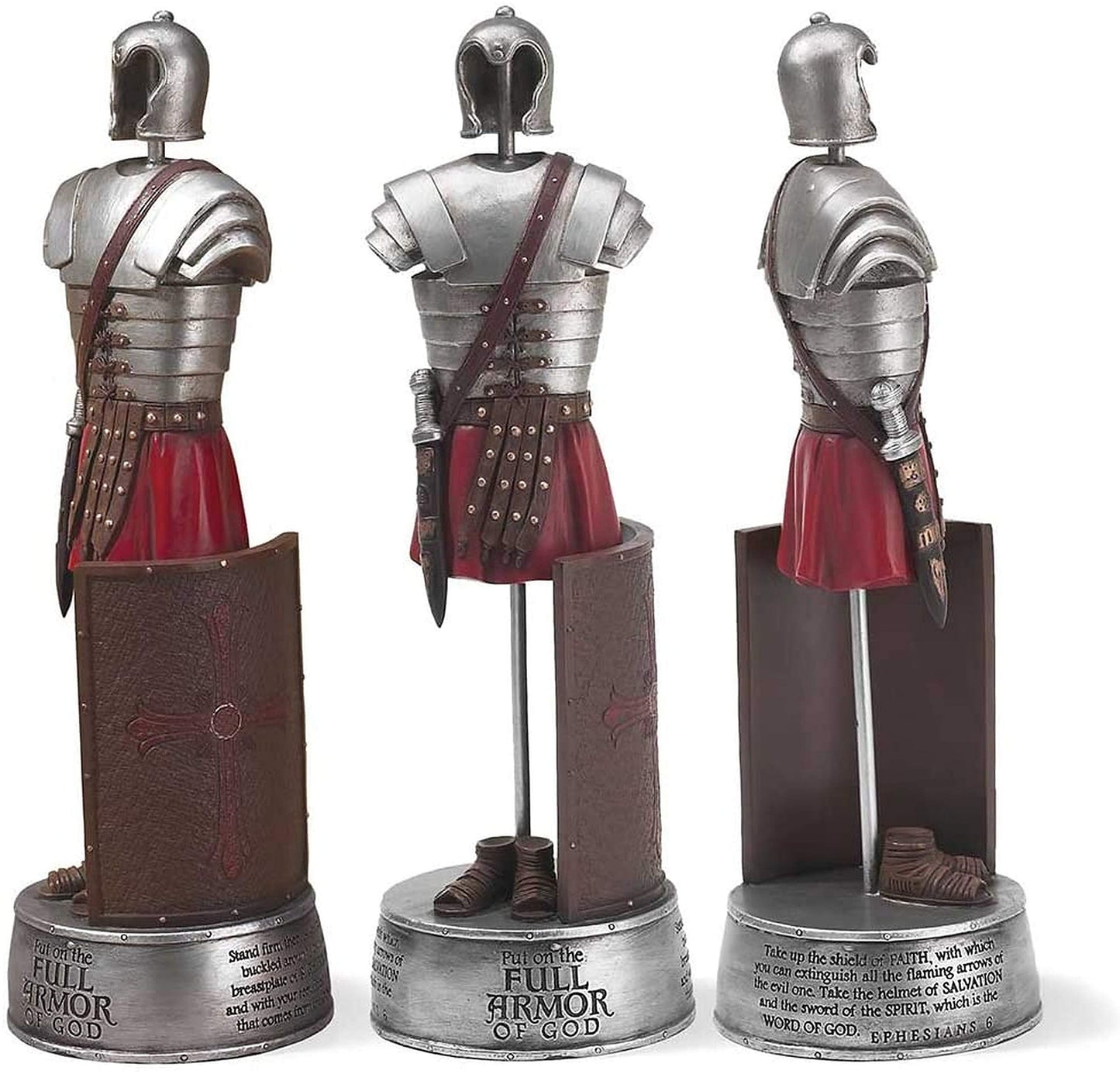Dicksons Full protective covering of God Soldier Ephesians 6 Scripture 12 Inch Resin Stone Tabletop Figurine