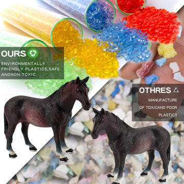 Lc Joycre 10Pcs 5-6 Inch Big Realistic Horses Club Trakehner Foal Clydesdale Horse Figurine Hanoverian Foal Figure Morgan Horse