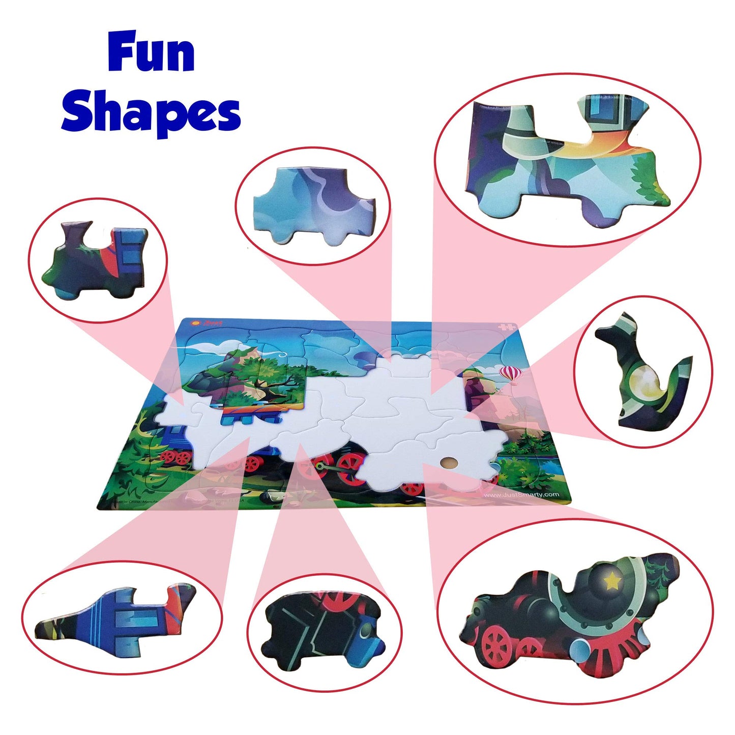 Just Smarty Train Puzzle For Boys And Girls | Train Puzzles For Kids Ages 3-5 | 31 Piece Train Puzzle For Kids | Toddler Train Puzzles Best Gift | Train Toys For Boys 4-7 | Large Pieces Train Puzzle