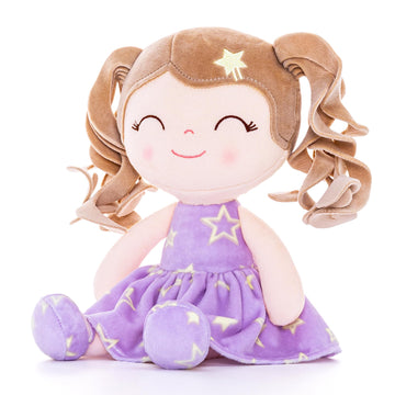 Gloveleya Baby Dolls Soft Snuggly First Baby Girl Gifts Soft Doll For Girls With Star Printed Purple Dress 12Inches Galaxy Serie