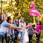 Threan Pink Flamingo Piñata Tropical Party Supplies Small Hawaiian Flamingo Piñata With Blindfold Stick For Pool Luau Hawaii Summer Theme Birthday Party Decorations, 16.1 X 11.8 X 3.1 Inch
