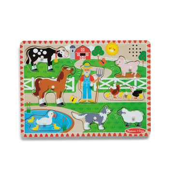 Melissa & Doug Old Macdonald'S Farm Sound Puzzle With Light-Activated Sound Effects Farm Animal Toys, Puzzles For Toddlers And K