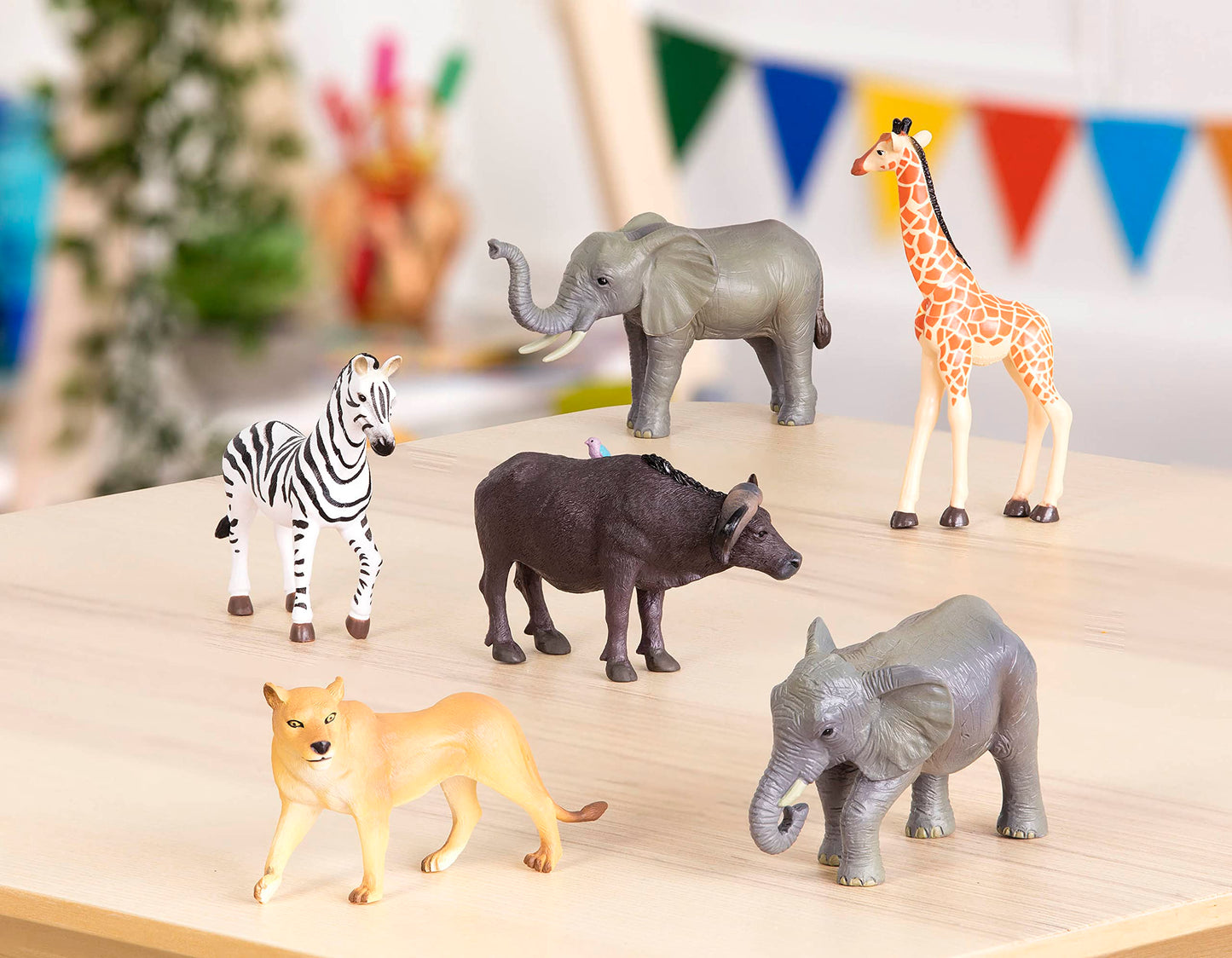 Terra by Battat Wild Life Set - 6 Realistic Animal Toy Figures for Kids 3+ - Model AN6061BZ - Durable Plastic