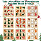Meooeck 6 Sets Christmas Wooden Tic Tac Toe Game, Party Favors, Mini Chess Board Table Party Game, Gift for Relative and Family,