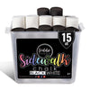 Loddie Doddie- 15Ct Bucket Of Sidewalk Chalk- Black And White- Long Lasting Non-Toxic Jumbo Sticks- Reusable Bucket For Hours Of