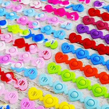 Valentines Day Gifts for Kids - 24 Pack Valentines Cards with Heart POP Bracelets - Sensory Fidget Toys Valentine for School Cla