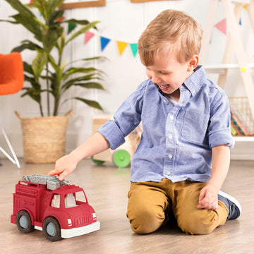 Battat- Wonder Wheels- Fire Truck - Red Fire Truck Toy With Moveable Ladder & Basket - Classic Rescue Vehicle For Toddlers, Kids