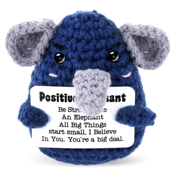 Lestp Funny Gifts Women Positive Elephant Emotional Support Crochet Nuggets Pickle Plush Partner Cute Birthday Gift Gag Metal He